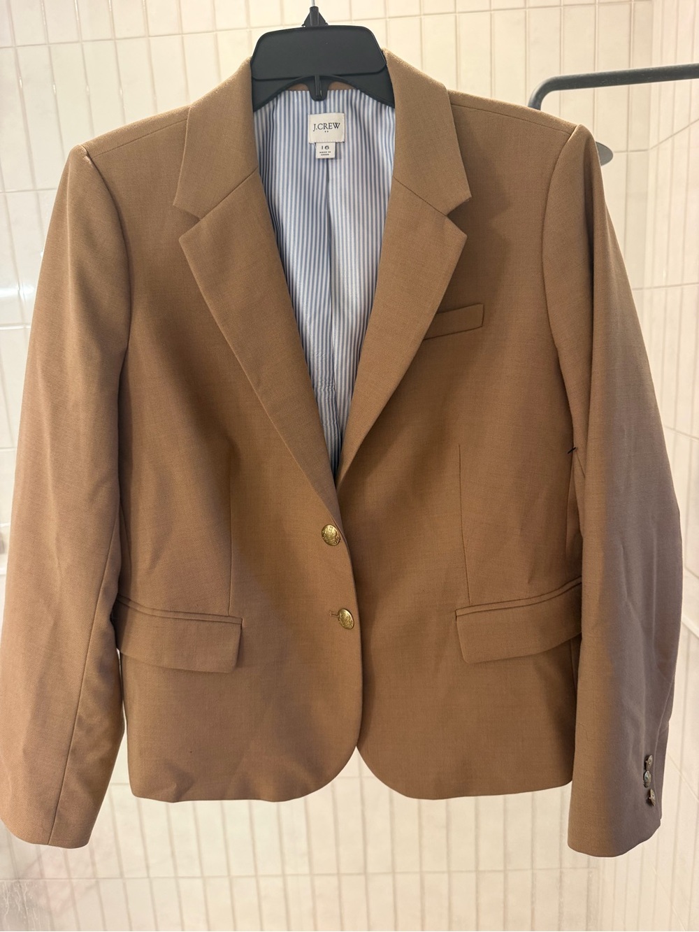 J. Crew Camel Single-Breasted Tailored Blazer - Picture 4 of 10